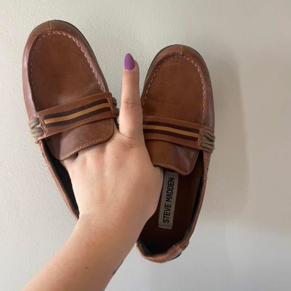 Steve Madden Tan Leather Loafers